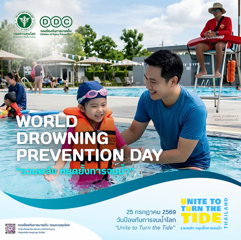 สื่อประชาสัมพันธ์และรณรงค์วันป้องกันการจมน้ำโลก 2569